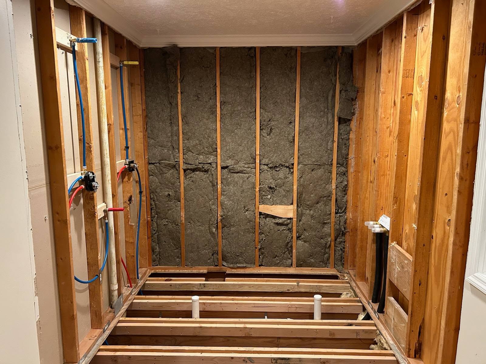 Bathroom remodel rough-in